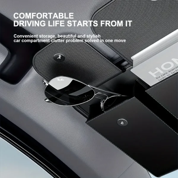 ab0ad194-a905-4556-ac46-667d8cd37e05.webp Black Faux Leather Car Sun Visor Organizer